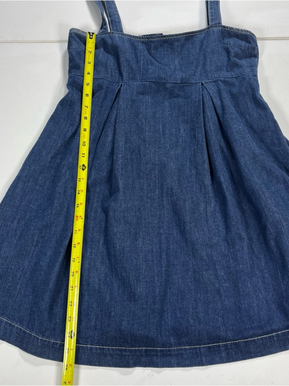 SOLD Reformation Denim Mini Dress Zip Womens Size 6 Minimal Cecil Adjustable - Picture 10 of 16